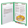 Heavyweight Colored End Tab Folders with Two Fasteners, Straight Tab, Letter Size, Green, 50/Box