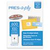 Labels, Laser Printers, 3.33 x 4, White, 6/Sheet, 100 Sheets/Box