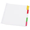 Deluxe Write-On/Erasable Tab Index, 5-Tab, 11 x 8.5, White, 1 Set