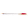 Cristal Xtra Smooth Ballpoint Pen, Stick, Medium 1 mm, Red Ink, Clear Barrel, Dozen