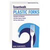 Mediumweight Polystyrene Cutlery, Fork, White, 100/Box