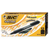 Soft Feel Ballpoint Pen, Retractable, Fine 0.8 mm, Black Ink, Black Barrel, Dozen