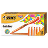 Brite Liner Highlighter, Fluorescent Orange Ink, Chisel Tip, Orange/Black Barrel, Dozen