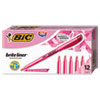 Brite Liner Highlighter, Fluorescent Pink Ink, Chisel Tip, Pink/Black Barrel, Dozen