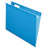 Colored Reinforced Hanging Folders, Letter Size, 1/5-Cut Tab, Blue, 25/Box