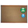 Prestige Bulletin Board, Brown Graphite-Blend Surface, 36 x 24, Cherry Frame