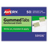 Gummed Reinforced Index Tabs, 1/5-Cut Tabs, Olive Green, 1