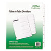 Table 'n Tabs Dividers, 5-Tab, 1 to 5, 11 x 8.5, White, 1 Set