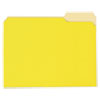 Deluxe Colored Top Tab File Folders, 1/3-Cut Tabs, Letter Size, Yellowith Light Yellow, 100/Box