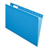 Colored Reinforced Hanging Folders, Legal Size, 1/5-Cut Tab, Blue, 25/Box