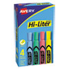 HI-LITER Desk-Style Highlighters, Assorted Ink Colors, Chisel Tip, Assorted Barrel Colors, 4/Set