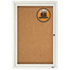 Enclosed Bulletin Board, Natural Cork/Fiberboard, 24 x 36, Silver Aluminum Frame