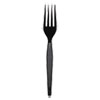 Plastic Cutlery, Heavyweight Forks, Black, 1,000/Carton