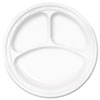 Famous Service Plastic Dinnerware, Plate, 3-Compartment, 10.25