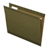 Reinforced Hanging File Folders, Letter Size, 1/5-Cut Tab, Standard Green, 25/Box