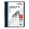 Vinyl DuraClip Report Cover w/Clip, Letter, Holds 30 Pages, Clear/Black, 25/Box