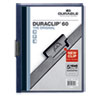 Vinyl DuraClip Report Cover w/Clip, Letter, Holds 60 Pages, Clear/Navy, 25/Box