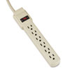 Six-Outlet Power Strip, 4 ft Cord, 1.94 x 10.19 x 1.19, Ivory