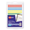 Handwrite Only Self-Adhesive Removable Round Color-Coding Labels, 0.25