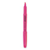 Pocket Highlighters, Fluorescent Pink Ink, Chisel Tip, Pink Barrel, Dozen