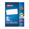 White Address Labels w/ Sure Feed Technology for Laser Printers, Laser Printers, 0.5 x 1.75, White, 80/Sheet, 250 Sheets/Box