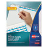 Print and Apply Index Maker Clear Label Plastic Dividers with Printable Label Strip, 5-Tab, 11 x 8.5, Translucent, 1 Set