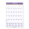 Monthly Wall Calendar with Ruled Daily Blocks, 12 x 17, White, 2022