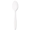 Guildware Heavyweight Plastic Teaspoons, White, 100/Box, 10 Boxes/Carton