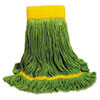 EcoMop Looped-End Mop Head, Recycled Fibers, Medium Size, Green