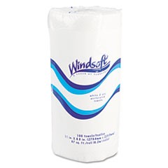 Kitchen Roll Towels, 2 Ply, 11 x 8.8, White, 100/Roll