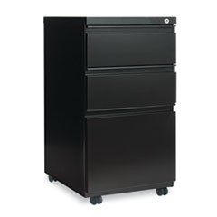 Three-Drawer Metal Pedestal File with Full-Length Pull, 14.96w x 19.29d x 27.75h, Black