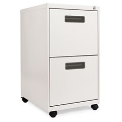 Two-Drawer Metal Pedestal File, 14.96w x 19.29d x 27.75h, Light Gray