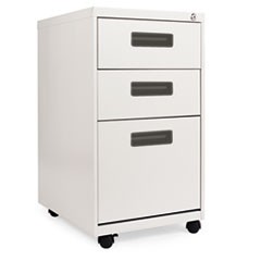 Three-Drawer Metal Pedestal File, 14.96w x 19.29d x 27.75h, Light Gray