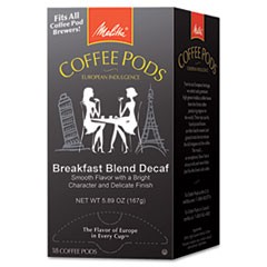 Coffee Pods, Breakfast Blend Decaf, 18 Pods/Box