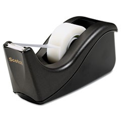 Value Desktop Tape Dispenser, 1" Core, Two-Tone Black