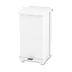 Defenders Biohazard Step Can, Square, Steel, 6.5 gal, White