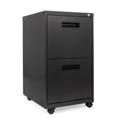 Two-Drawer Metal Pedestal File, 14.96w x 19.29d x 27.75h, Charcoal