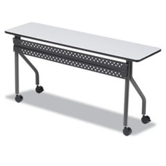 OfficeWorks Mobile Training Table, Rectangular, 72w x 18d x 29h, Gray/Charcoal