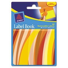 Removable Label Pad Books, 1 x 3 Yellow & 2 x 3 Orange, Orange Wavy, 80/Pack