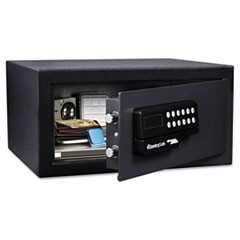 Electronic Lock/Card Swipe Security Safe, 1.1 ft3, 18w x 16d x 9h, Black