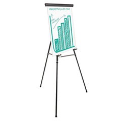 Heavy-Duty Adjustable Presentation Easel, 69" Maximum Height, Metal, Black