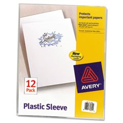 Clear Plastic Sleeves, Letter Size, Clear, 12/Pack