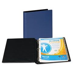 Contour Heavy-Duty Locking Round Ring Binder, 11 x 8-1/2, 1" Cap, Dark Blue