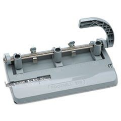 7520002633425 SKILCRAFT Heavy-Duty Three-Hole Punch, 13/32" Holes, 28-Sheet, Gray