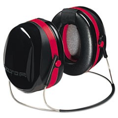 E-A-R Peltor OPTIME 105 Behind-The-Head Earmuffs, 29 dB NRR, Red/Black