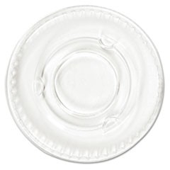 Portion Cup Lids, Fits 0.5 oz to 1 oz Cups, Clear, 100/Sleeve, 25 Sleeves/Carton