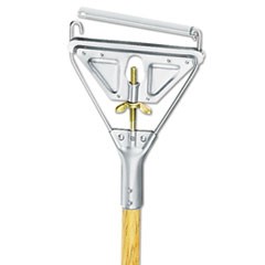 Quick Change Metal Head Wooden Mop Handle, Junior, 7/8 dia x 54, Natural