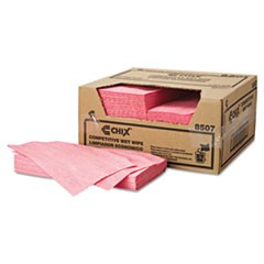 Wet Wipes, 11 1/2 x 24, White/Pink, 200/Carton