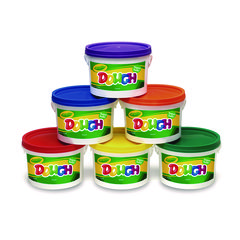 Modeling Dough Bucket, 3 lbs, Assorted Colors, 6 Buckets/Set