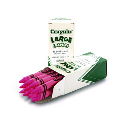 Large Crayons, Carnation Pink, 12/Box